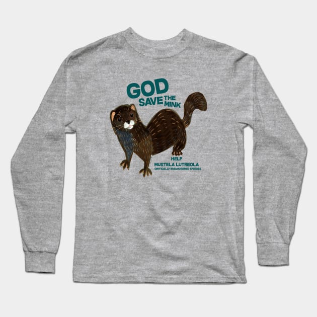 Save European mink #2 Long Sleeve T-Shirt by belettelepink